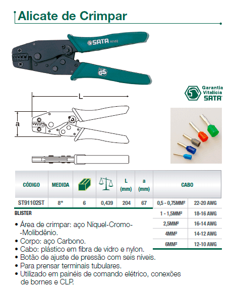 Alicate de crimpar - SATA